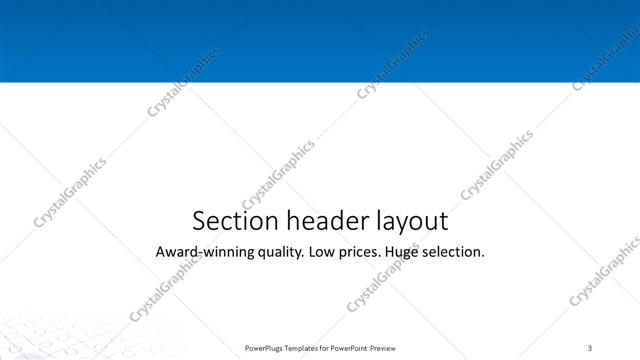 Section Header presentation slide layout