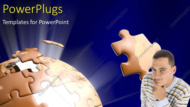  Presentation with jigsaw - A person with a puzzle piece missing from the jigsaw puzzle
