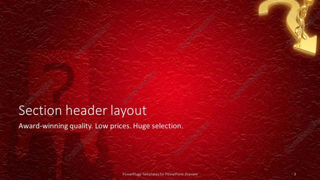 Section Header presentation slide layout