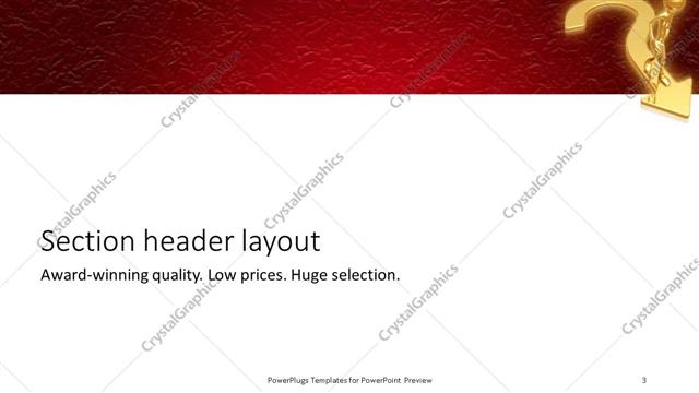 Section Header presentation slide layout