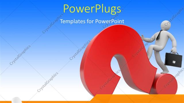  Presentation with solving - A person with a question mark and bluish background