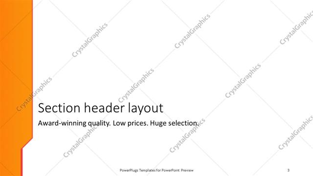 Section Header presentation slide layout