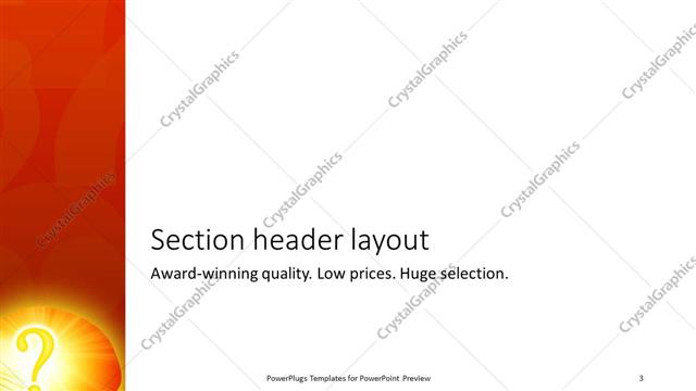 Section Header presentation slide layout