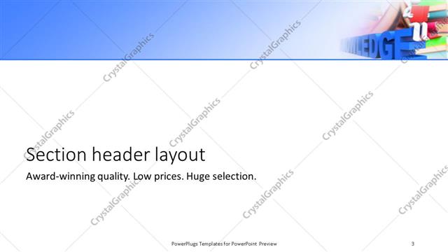 Section Header presentation slide layout