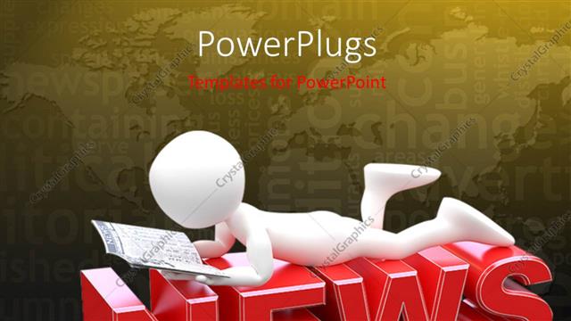  Presentation with news - A person reading a book on top of the word news and map in the background