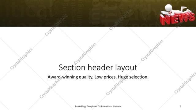 Section Header presentation slide layout