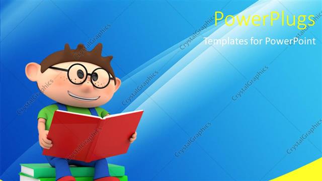  Presentation with books - A person reading while sitting on a bundle of books