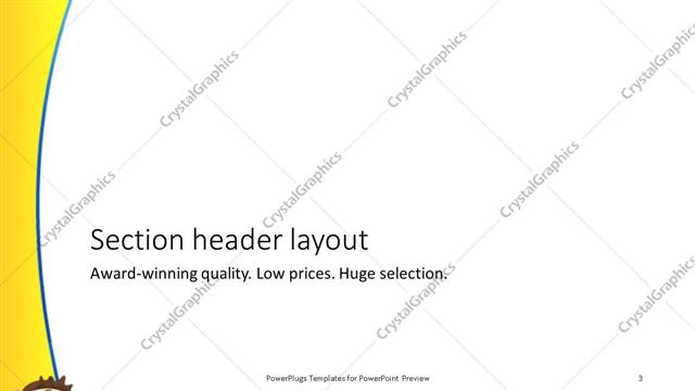 Section Header presentation slide layout
