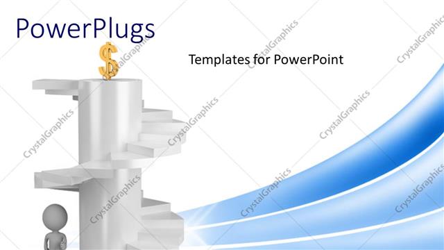  Presentation with stairs - A person ready to climb the stairs and reach the money
