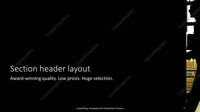 Section Header presentation slide layout