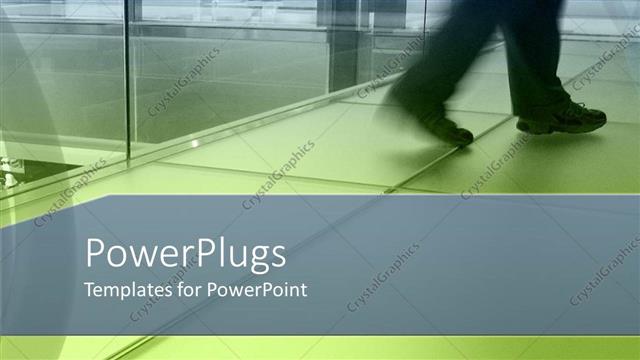  Presentation with running person - A person running on a green floor