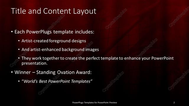 Title and Content presentation slide layout