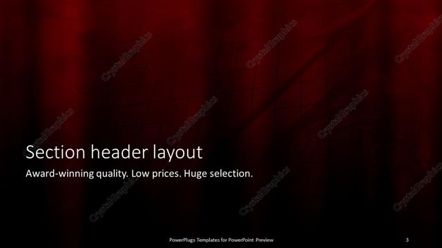 Section Header presentation slide layout