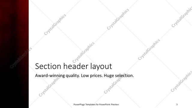 Section Header presentation slide layout