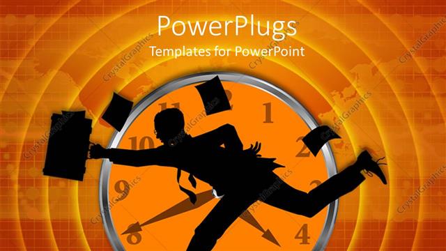  Presentation with running person - A person running as he is late for work