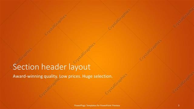 Section Header presentation slide layout