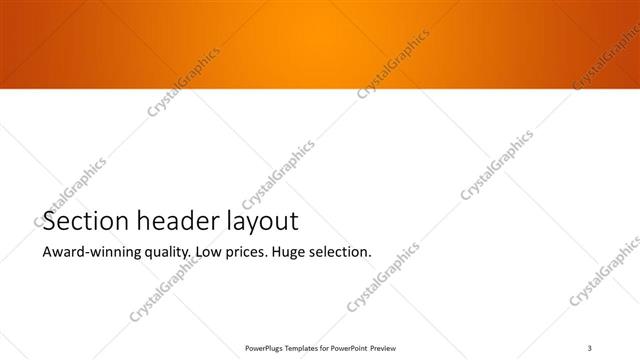 Section Header presentation slide layout