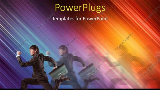  Presentation with running person - A person running in the pursuit with a colorful background and place for text