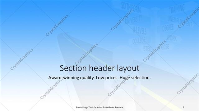 Section Header presentation slide layout