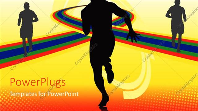  Presentation with running person - A person running with his shadows in the background