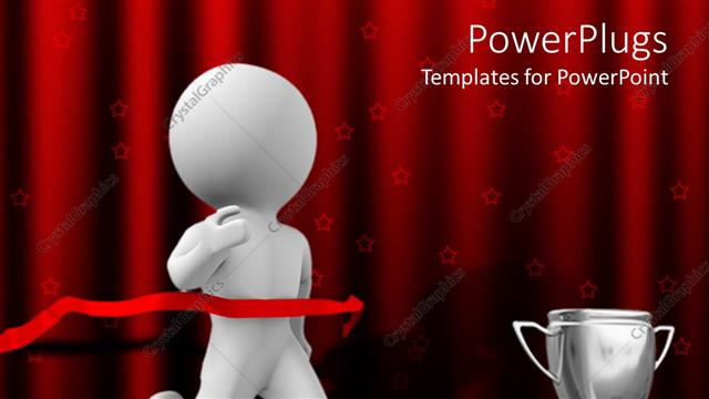  Presentation with running person - A person running towards the cup