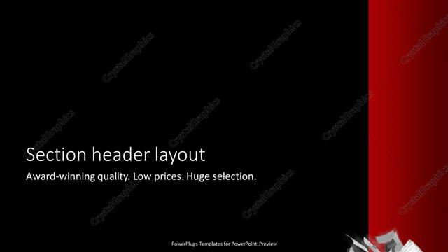 Section Header presentation slide layout