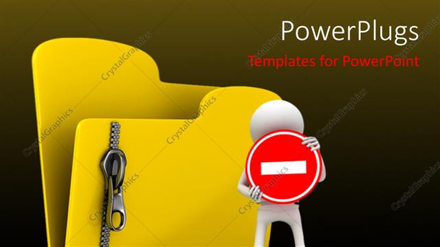  Presentation with file folder - A person showing a minus sign with a file holder in background