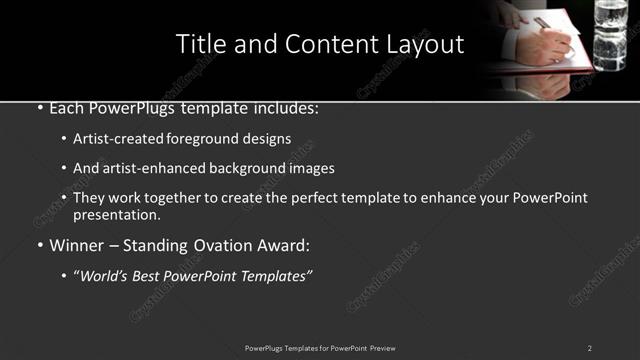 Title and Content presentation slide layout