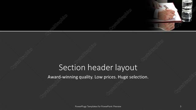 Section Header presentation slide layout