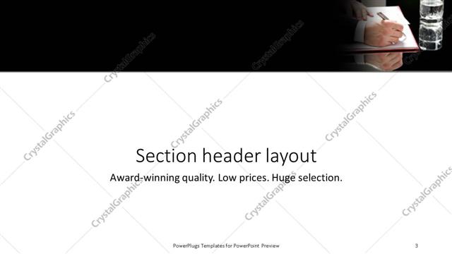 Section Header presentation slide layout