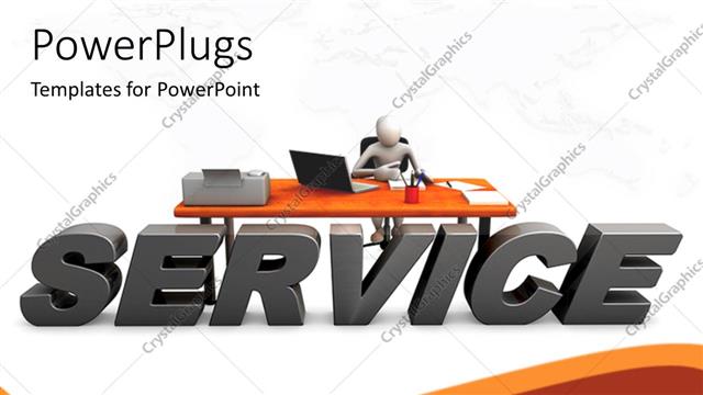  Presentation with laptop - A person sitting on a chair and working on the laptop