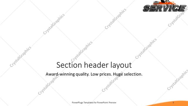 Section Header presentation slide layout