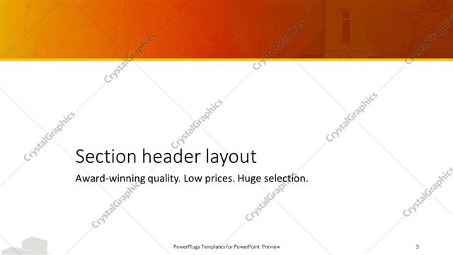 Section Header presentation slide layout