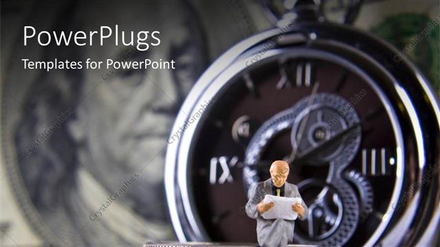  Presentation with investment - A person sitting on number of coins