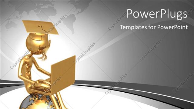  Presentation with graduation - A person sitting on top of the globe after graduation