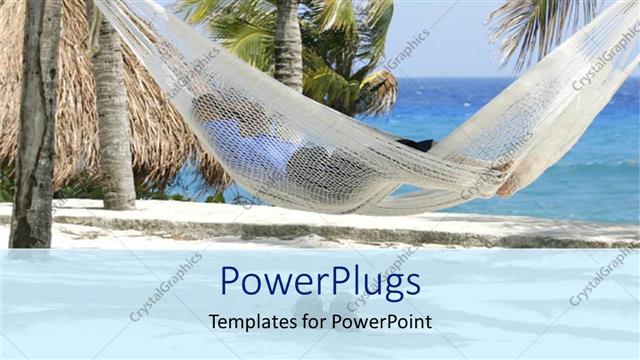  Presentation with sleeping - A person sleeping on the beach