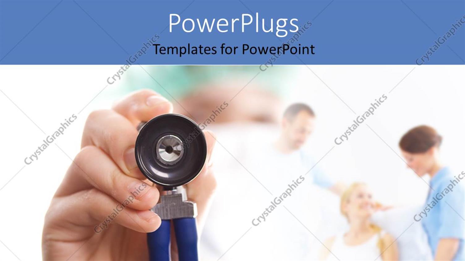 Featuring a Person with a Stethoscope and a Family in the Background