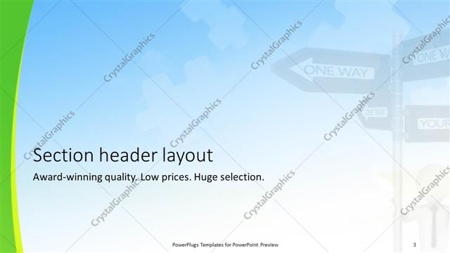 Section Header presentation slide layout
