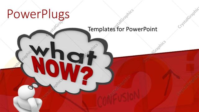  Presentation with thinking - A person thinking about the next step with a question mark