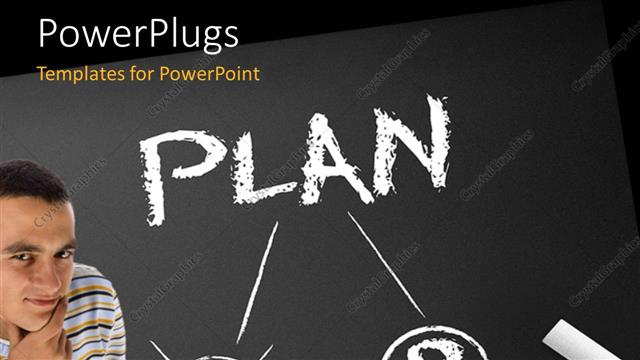  Presentation with failure - A person thinking of a plan with blackish background