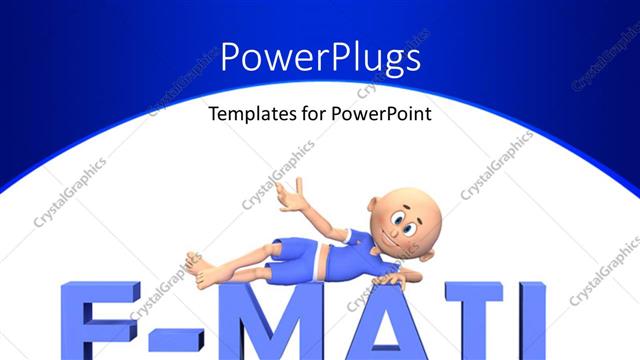  Presentation with email - A person on top of the word email and white background