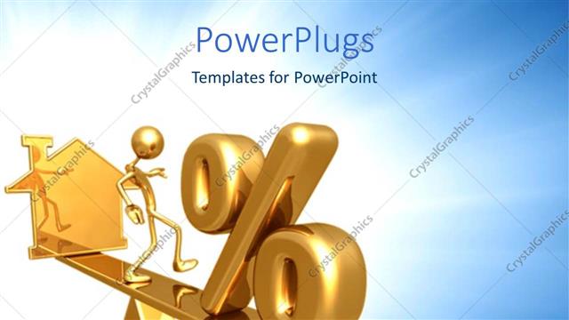  Presentation with balance - A person trying to balance with bluish background