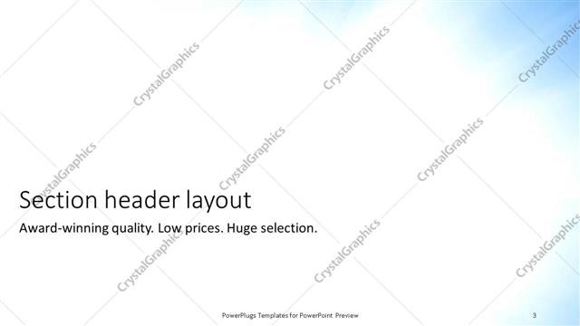 Section Header presentation slide layout