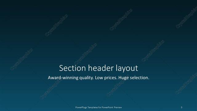 Section Header presentation slide layout