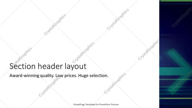 Section Header presentation slide layout