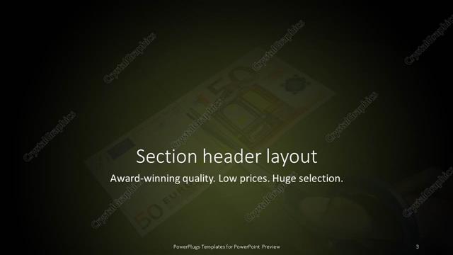 Section Header presentation slide layout