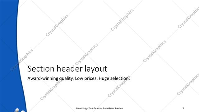Section Header presentation slide layout