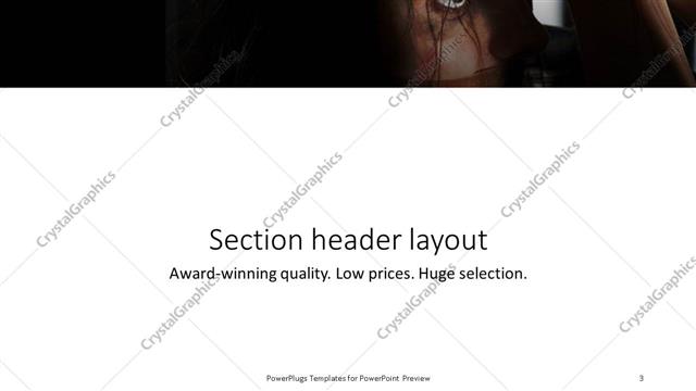 Section Header presentation slide layout