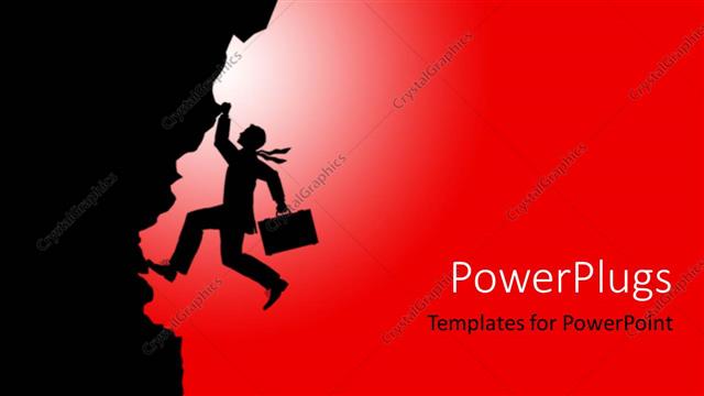  Presentation with cliff - A person trying to hold the cliff with the word success on top of it