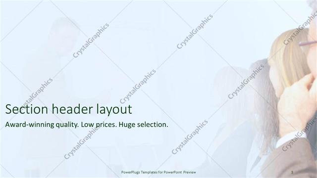 Section Header presentation slide layout